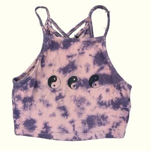 Empyre tie dye yin yang crop